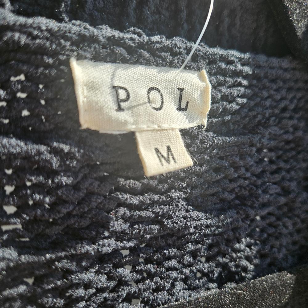 POL New Open Front Black Pearl Chunky Sweater New NWT Small Medium - Picture 4 of 4